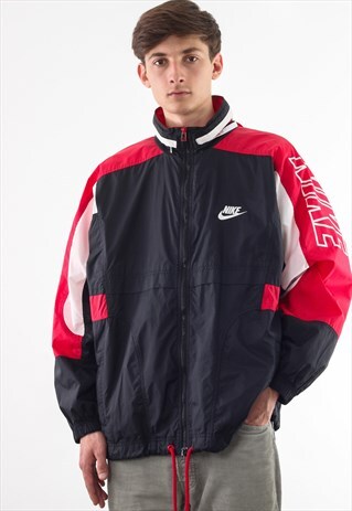 VINTAGE NIKE TRACKSUIT 90S RED BLACK BIG LOGO