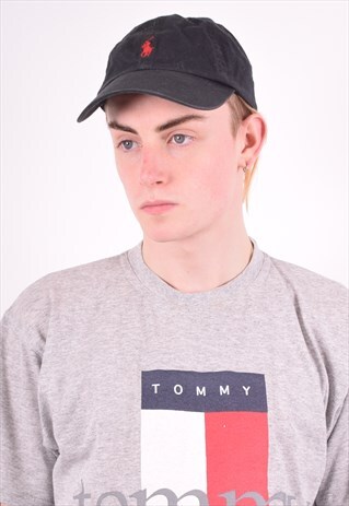 POLO RALPH LAUREN MENS VINTAGE CAP ONE SIZE BLACK 90S