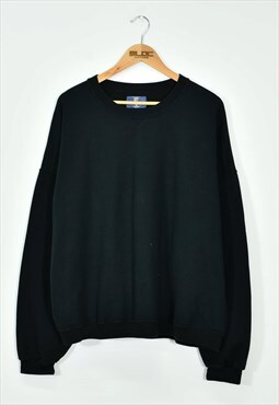 Vintage Plain Sweatshirt Black XXXLarge