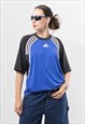 ADIDAS vintage 90's t-shirt top blokecore women size L/XL