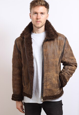 VINTAGE LEATHER FLEECE LINED JACKET