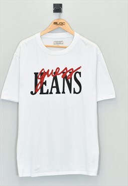 Vintage Guess Jeans T-Shirt White Large