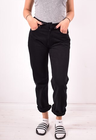 LEVI'S 501 WOMENS VINTAGE JEANS W29 L34 BLACK 90S