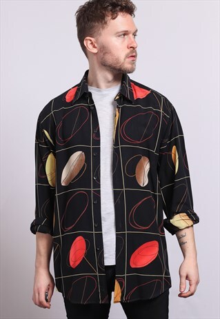 VINTAGE ABSTRACT PATTERNED SHIRT 90'S