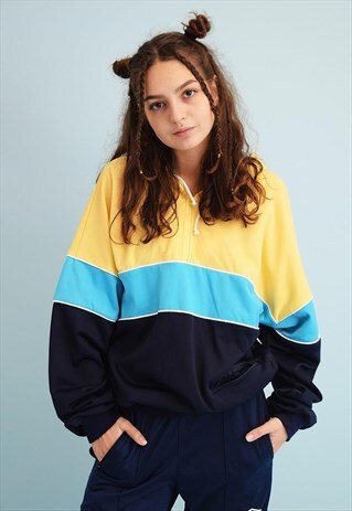 90'S RETRO ATHLEISURE SPORTS COLOUR BLOCK SWEATSHIRT JUMPER