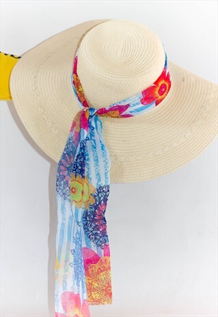 WOMEN'S STRAW WIDE BRIM SUN HAT