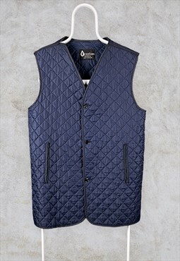 Vintage Grantham Quilted Gilet Bodywarmer Country Blue XL