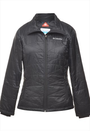 BEYOND RETRO VINTAGE COLUMBIA CLASSIC BLACK PUFFER JACKET -