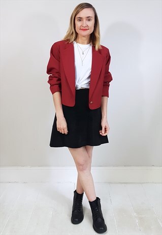 VINTAGE 80'S AUBURN RED SINGLE BUTTON JACKET