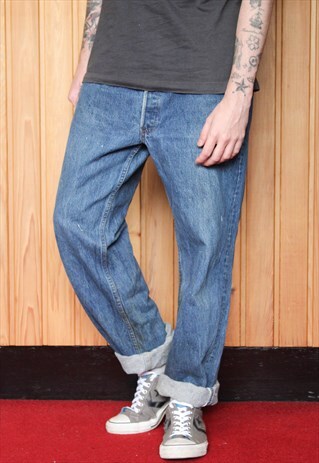 VINTAGE BLUE LEVI'S 501 PAINT JEANS
