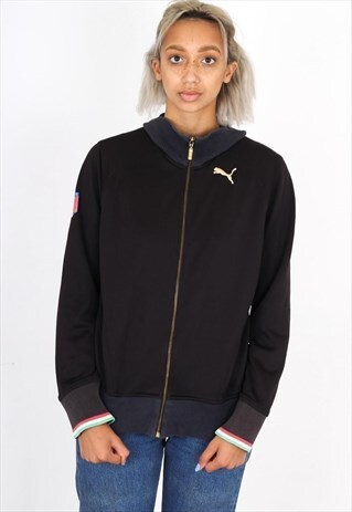 VINTAGE BLACK PUMA TRACK JACKET