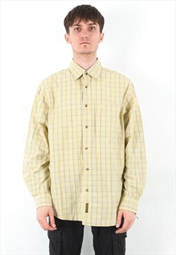 Vintage M Men's Long Sleeve Casual Shirt Button Tartan Plaid