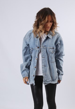 WRANGLER DENIM JACKET OVERSIZED FITTED UK 20 (B6AN)