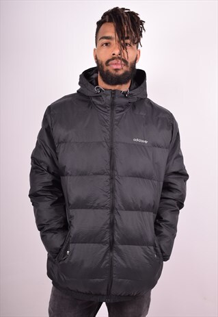 ADIDAS MENS VINTAGE PADDED JACKET XL GREY 90S