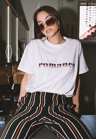ROMANCE WHITE GRAPHIC T-SHIRT VINTAGE INSPIRED