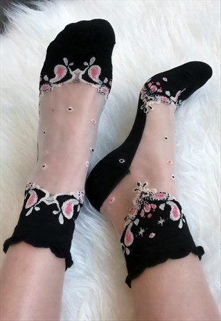 SHEER FRILL ANKLE SOCKS