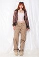 VINTAGE CARGO TROUSERS Y2K WIDE LEG GORPCORE PANTS IN BEIGE