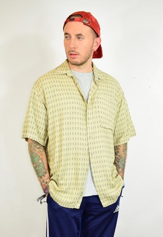 VINTAGE 90S BEIGE PRINT FESTIVAL SHIRT
