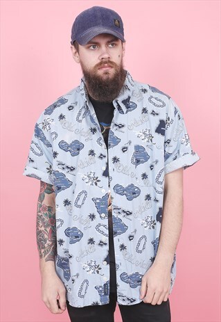 VINTAGE CRAZY PRINT SHIRT /R12045