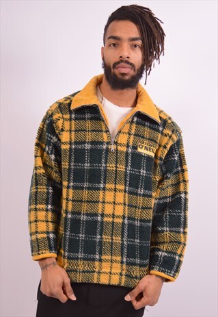 O'NEILL MENS VINTAGE FLEECE JUMPER SMALL MULTI CHECK 90S