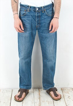 Vintage Men's 501 W33 L30 Jeans Denim Pants Trousers Blue 