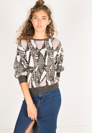 VINTAGE 80S CASUAL KNIT JUMPER / R03028