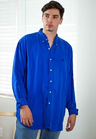 VINTAGE POLO RALPH LAUREN SHIRT LOGO 90S XL 9.4