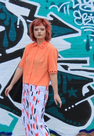 CUTE VINTAGE JACQUES VERT PEACH BLOUSE