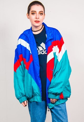 VINTAGE 90'S MUTICOLOUR OVERSIZED WINDBREAKER JACKET
