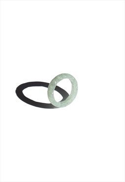 Weave off white jade ring