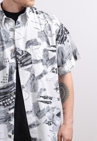 VINTAGE ABSTRACT PATTERNED SHIRT