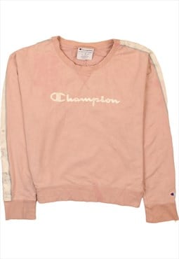 Vintage 90's Champion Sweatshirt Spellout Crew Neck Pink