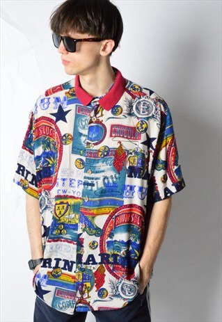 VINTAGE 90S COLOURFUL SHORT SLEEVE SHIRT