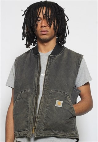 VINTAGE CARHARTT GREY WORKWEAR GILET