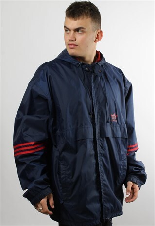 VINTAGE ADIDAS ORIGINALS LONG WINDBREAKER