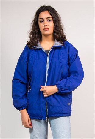 VINTAGE 90'S BLUE PATAGONIA FLEECE LINED COAT JACKET