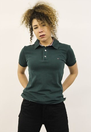 VINTAGE 1990S GREEN TOMMY HILFIGER POLO SHIRT