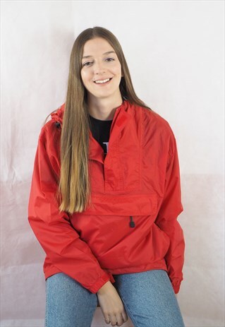 VINTAGE RED PETER STORM WINDBREAKER JACKET