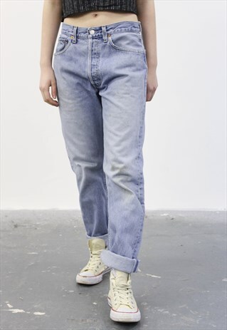VINTAGE LEVI'S 501 BLUE PAINT MOM JEANS