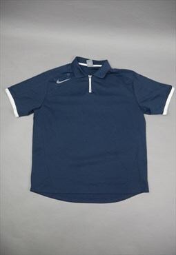 Vintage Nike Polo Shirt in Blue with Embroidered Logo