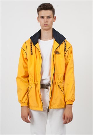 VINTAGE YELLOW UMBRO WINDBREAKER RAIN JACKET
