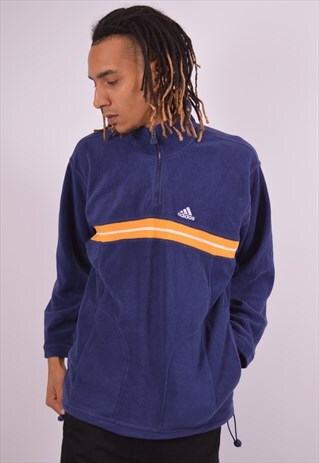 VINTAGE ADIDAS FLEECE JUMPER BLUE