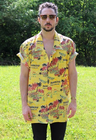 VINTAGE 80S HAWAIIAN BARBADOS SHIRT - XL/XXL