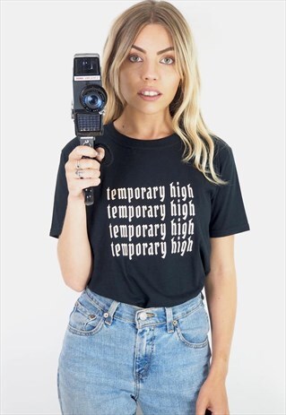 TEMPORARY HIGH RETRO SLOGAN T-SHIRT