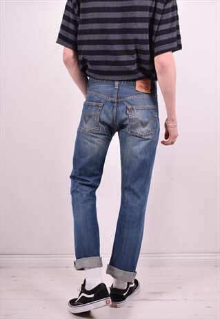 LEVI'S 501 MENS VINTAGE JEANS W30 L32 BLUE 90'S
