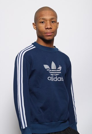 VINTAGE ADIDAS BIG LOGO SWEATSHIRT BLUE
