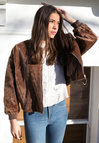 DOUBLE ZIP FAUX FUR BOMBER JACKET