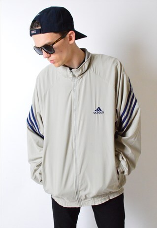 VINTAGE 90S BEIGE MINIMALIST ADIDAS TRACK JACKET