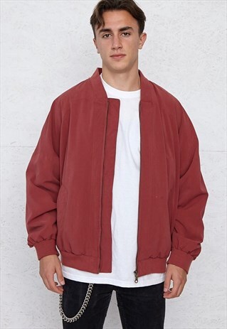 VINTAGE BURGUNDY CHERIANO BOMBER JACKET