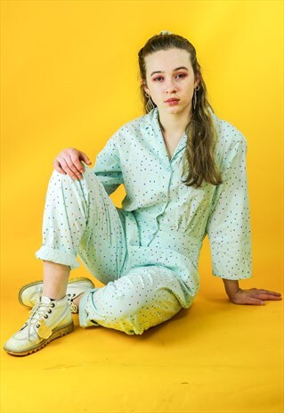 VINTAGE 80'S WATERDROP PATTERN JUMPSUIT
